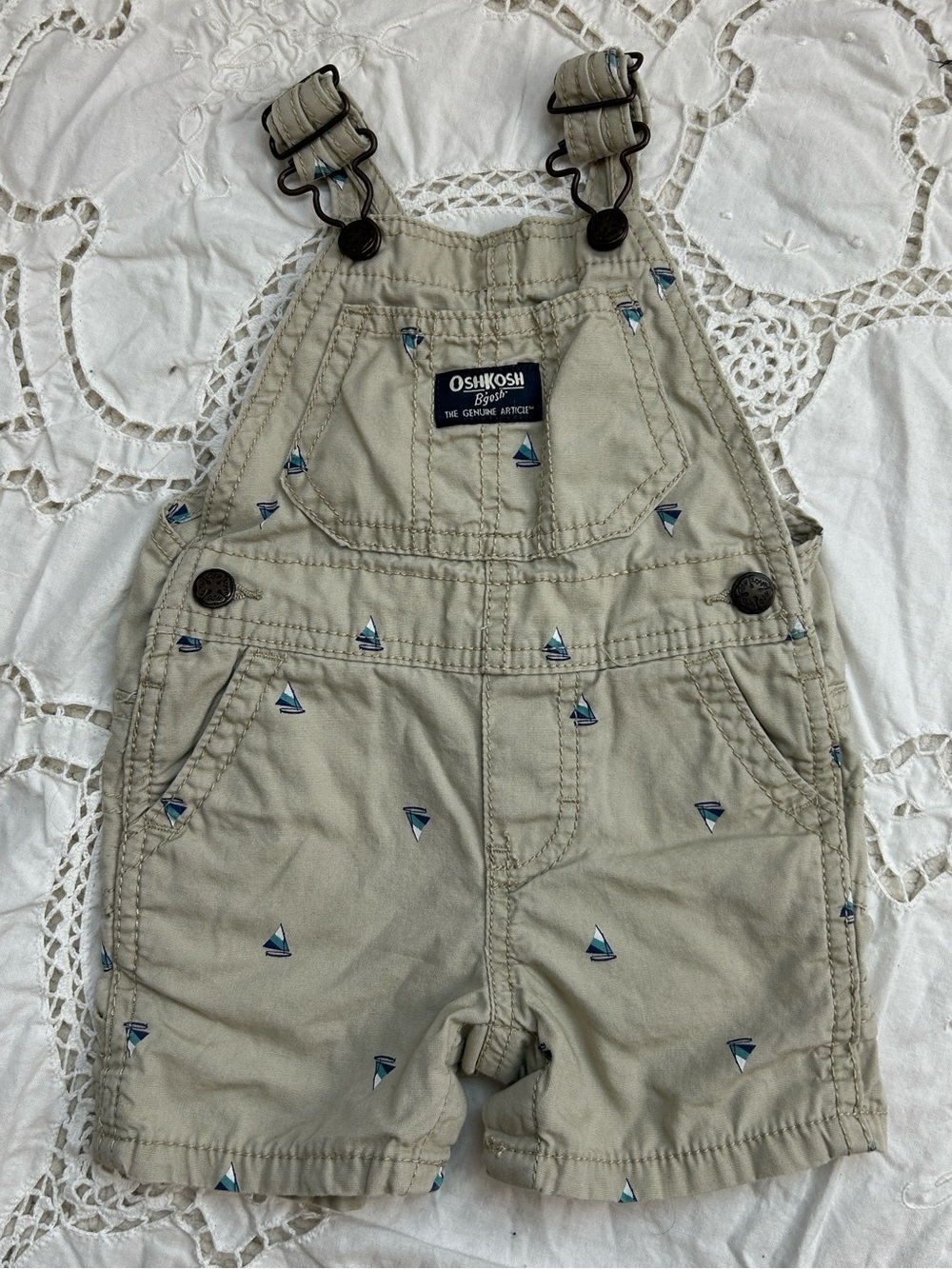 Oshkosh B’gosh Overall Shortalls Cargo Sailboat 9 Months